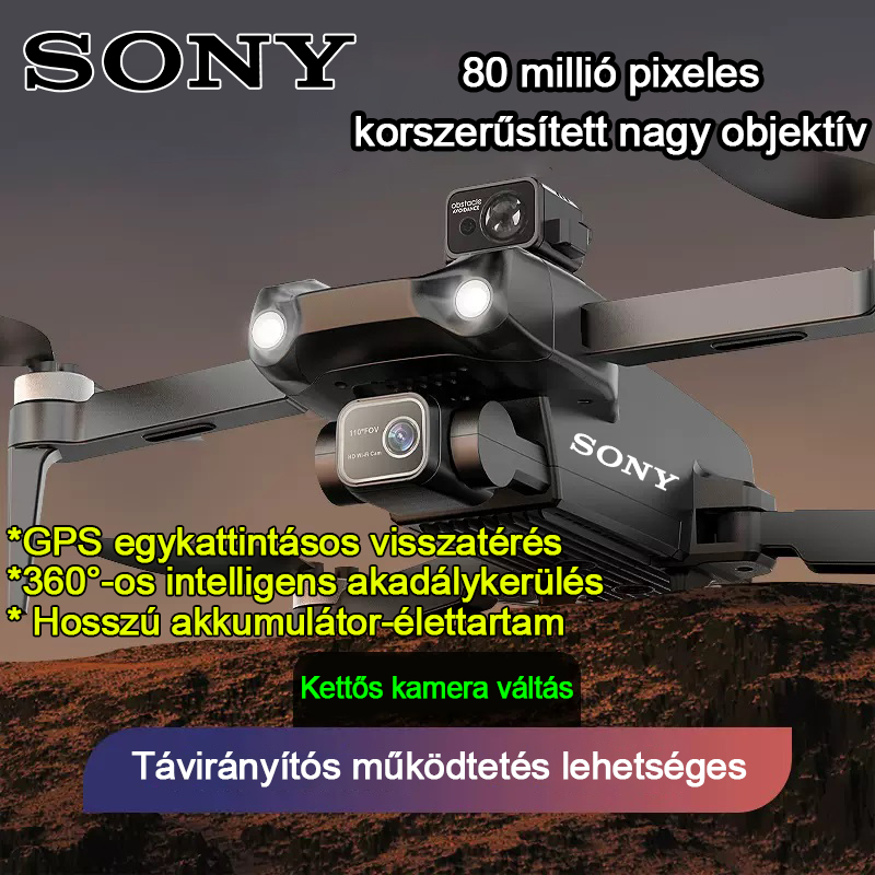 (Alapverzió) 4K felbontást biztosít/akár 13 kilométeres hatótávolság/8 órás akkumulátor-üzemidő/legnagyobb repülési magasság 500 méter - nem tartalmaz automatikus akadályvédelmet